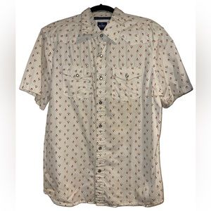Old Navy Vintage Style Pearl Snap Back Button Down Men’s Shirt - Large